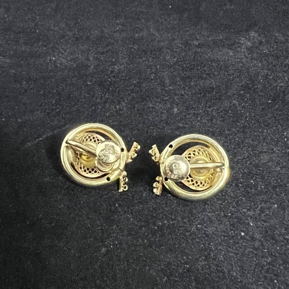 Vintage ICED 1/20 14K GF Faux Pearl Screw Back Earrings (2806) - Picture 8 of 8